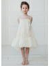 Organza Keyhole Back Floral Flower Girl Dress